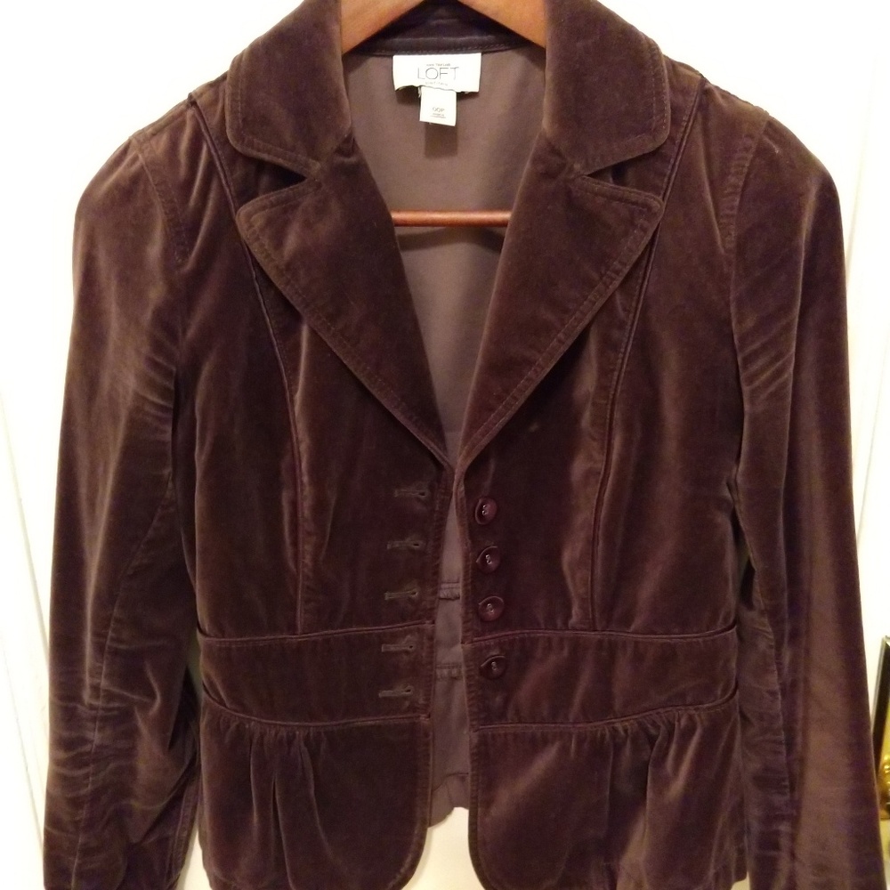 Loft brown velvet blazer